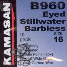 Kamasan B960 Hooks Eyed Stillwater Barbless Hook Size 16