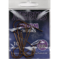 NERUS SEA HOOKS WORM SIZE 3/0 ( pack of 10 hooks )