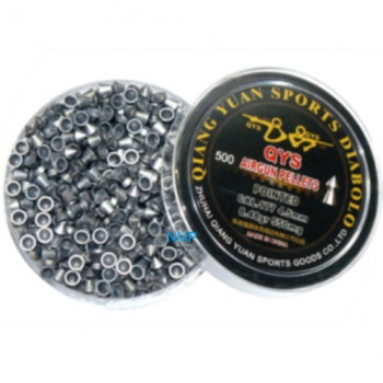 QYS Pointed Airgun pellets .177 calibre 4.50mm 8.48 grains plastic tub of 500 Light