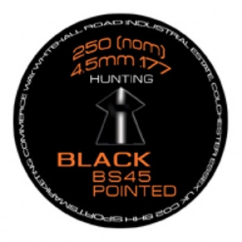 SMK BS45 BLACK Pointed Head Hunter .177 Calibre Air Gun Pellets 8.5 grains tin of 250